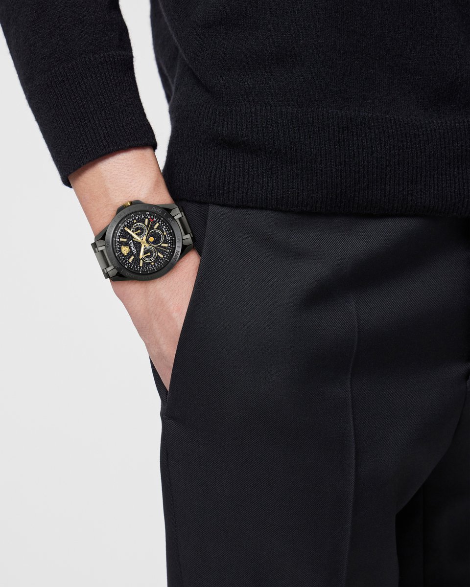 Versace Galaxy Moonphase VE0K00525 Horloge - Staal - Grijs - Ø 43 mm