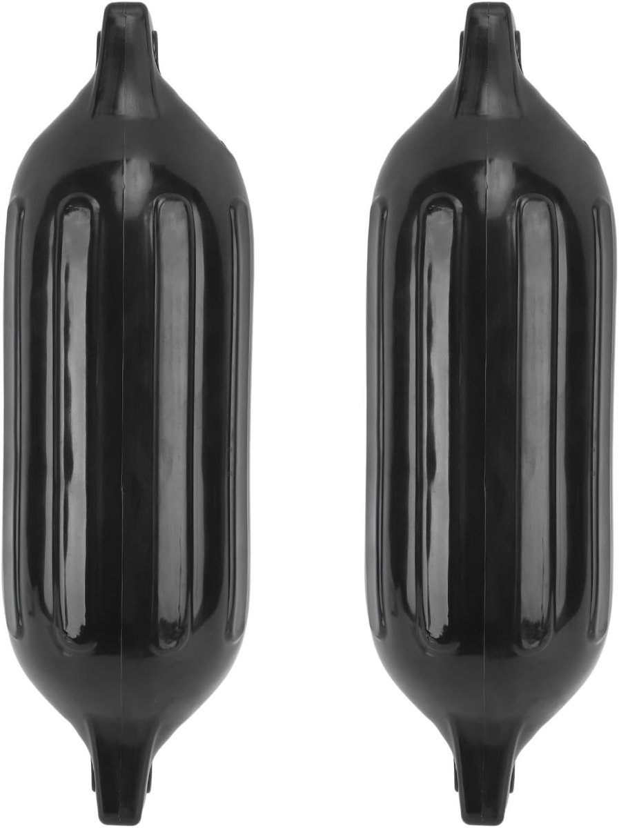 ZVD Zwart Opblaasbare Boot Bumper, Bootbumpers Fenders Opblaasbare Geribbelde Mariene Dokboeien, met Waterbestendig, voor Jachten Boten Vissersboten