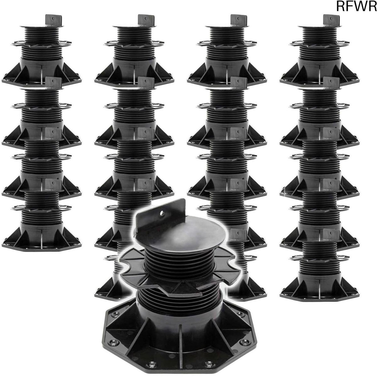 RFWR® Terrasdragers 20-delige set - Hoogte verstelbaar tot 128 mm, Draagvermogen 2700 kg