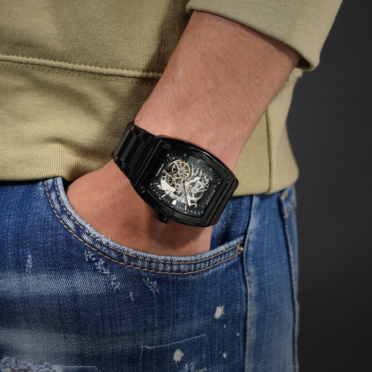 Automatisch horloge Skeletor Black