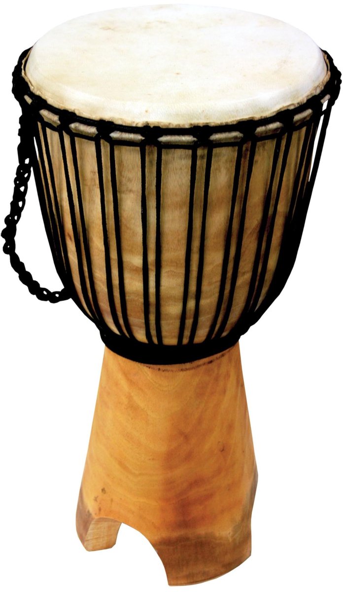 Terré Stand-Djembe natur, geoliet, Schnurspannunug, m. Aussparung - Djembe