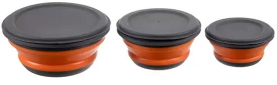 Ruhhy Opvouwbare schaaltjes/vershoudbakjes - 3x stuks - siliconen - kommetjes/bakjes - 3 maten
