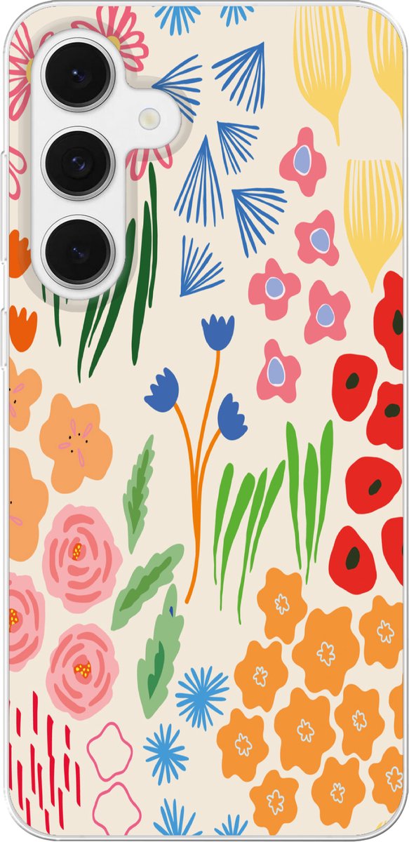 Telefoonhoesje samsung Galaxy S24 FE hoesje - Bloemen - Patronen - Veldbloemen - Siliconen Telefoonhoesje Telefoonhoesje