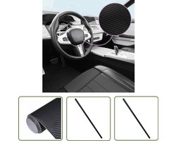 vidaXL 3d Autofolie - Autofolie - Autofolie 3D 100x150 cm zwart - Koolstofvezel Folie - Car Wrap - Auto Styling