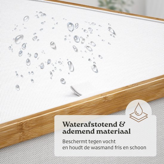 Panier à linge Avela 3 compartiments - 160 L - Wit - Panier à linge avec couvercle - Trieur de linge