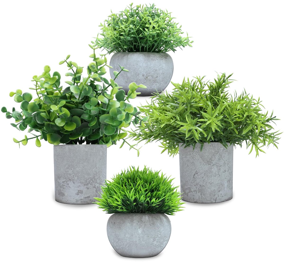 Ibenzoa Decoratieve Kunstplanten Set van 4 voor Huis en Kantoor met Realistische Uiterlijk groen
