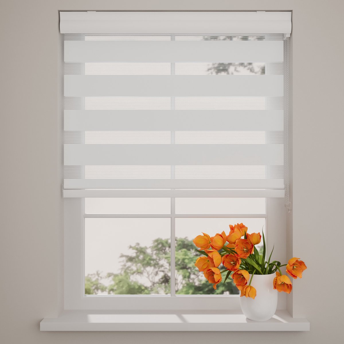 DTCH® Duo Rolgordijn - Splendid - Lichtdoorlatend - Wit - 100 x 130 cm
