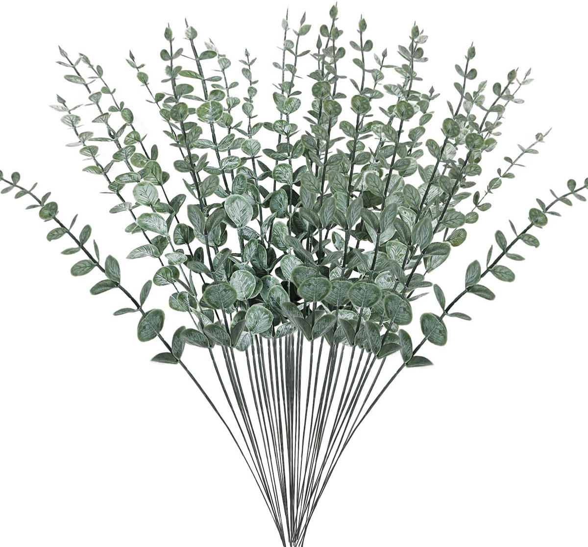 Ibenzoa Kunstmatige Eucalyptus Takken Set van 20 voor Decoratieve Bloemstukken en Tafeldecoraties groengram