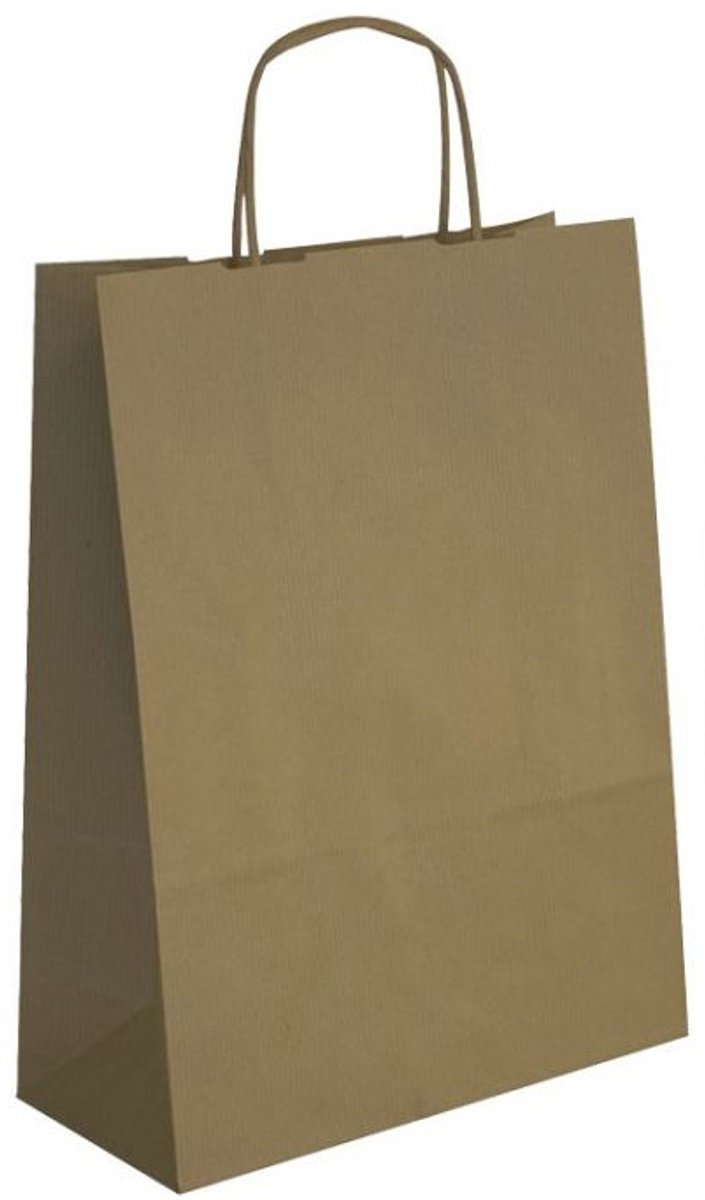 APLI papieren draagtassen kraft wit klein 50 stuks