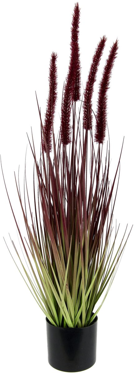 Ibenzoa Kunstmatige Vossenstaartgras Plant in Pot voor Binnen en Buiten Decoratie, Herfstkleuren rood