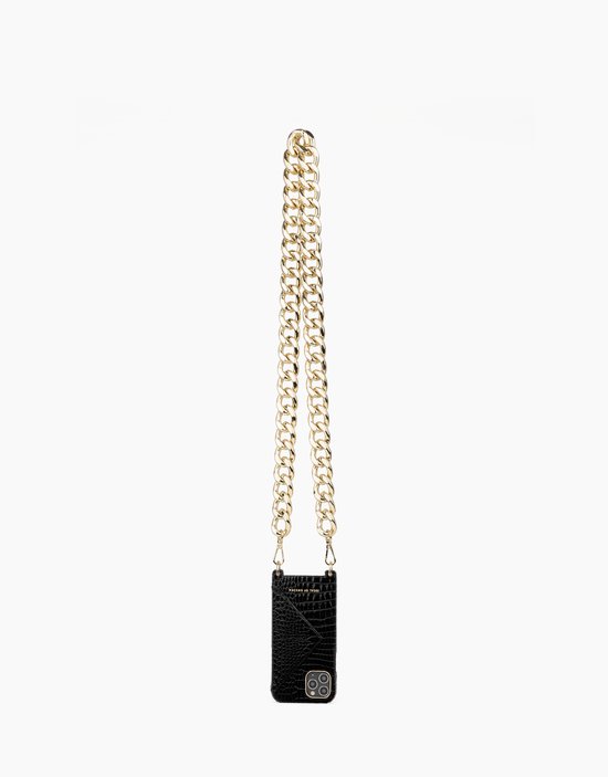 iDeal of Sweden Statement Phone Collier Case Chain pour iPhone 11 Pro/ XS/ X Neo Noir Croco
