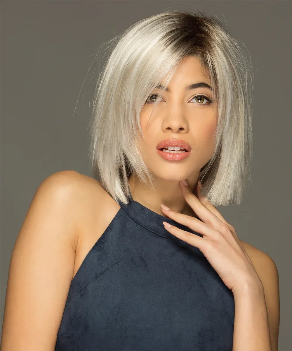 Ellis | Front Lace Line | Synthetische Pruik, Kleur-R14/26H - Donkerblond met Goudblonde Highlights