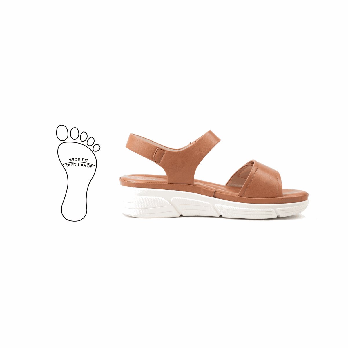Verstelbare sandalen met brede neus H - model Mia