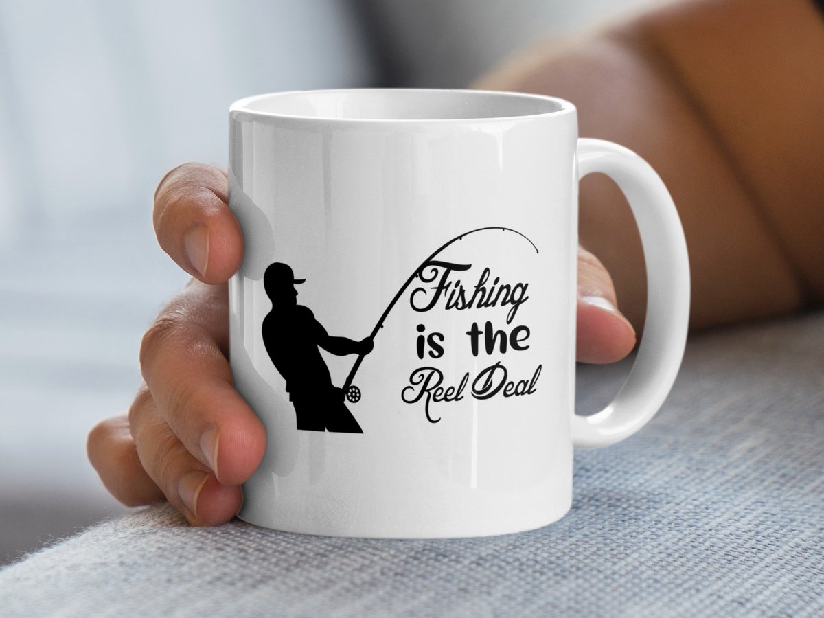 Vis Mug, Vissen is de Echte Deal, Visser Cadeau, Visliefhebber Mug, Grappige Vissen Mug