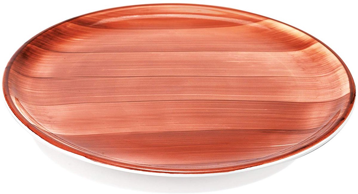 Zafferano Striche - Porseleinen bord, diameter 270 mm, kleur bruin, vaatwasserbestendig tot 60° - set van 6