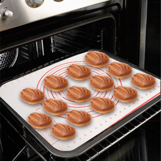 Webake Bakmat, siliconen, groot, 90 x 60 cm, siliconen mat, bakken, antislip, bakonderlegger, siliconen mat, keuken, deegmat met meting voor fondant, gebak, pizza, brood