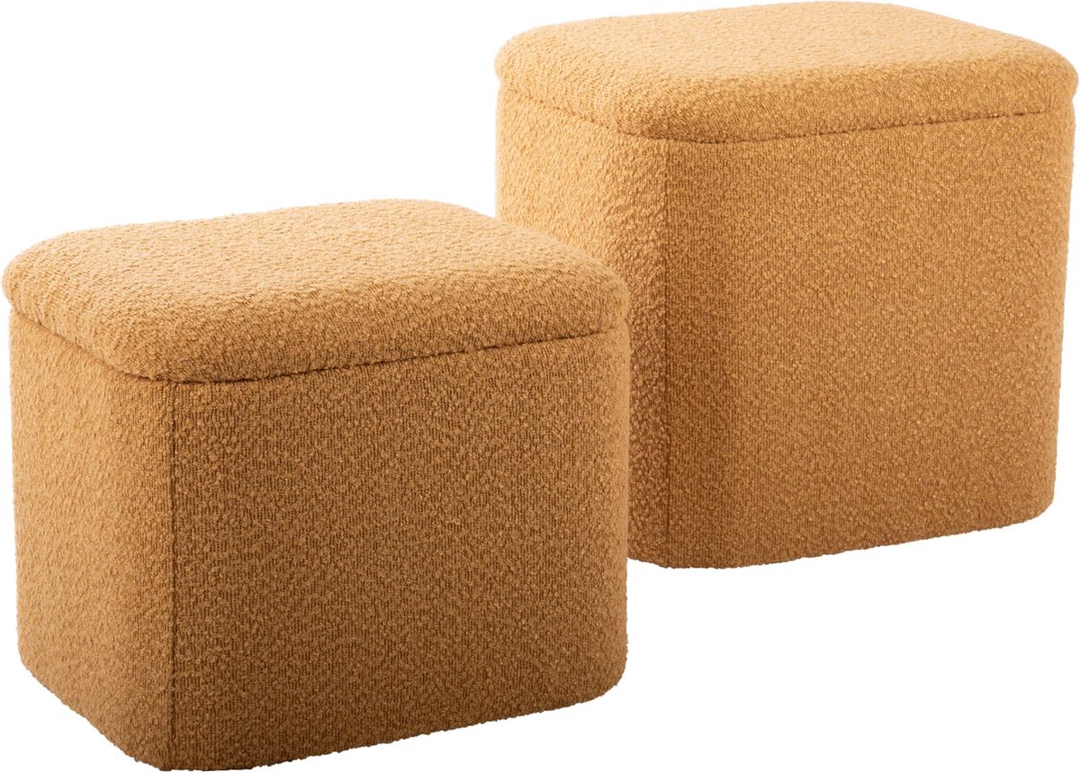 Leitmotiv Poef Ada Storage - Geel - 41x35x41cm - Scandinavisch