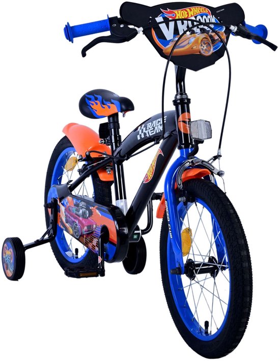 Hot Wheels Kinderfiets - Jongens - 16 inch - Zwart Oranje Blauw - Twee handremmen van Hot Wheels — afbeelding 3