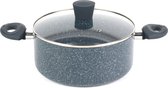 Russell Hobbs Nightfall Stone 24 cm Kookpot – Inductie Pastapot – Aluminium Soeppan – Soeppan – Glazen Deksel – Antiaanbaklaag