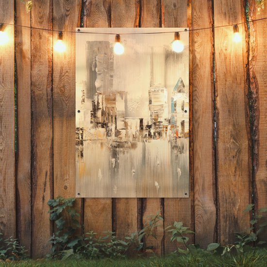 Affiche jardin - Toile jardin - Posters de jardin extérieur - Peinture - Peinture à l'huile - Abstrait - Skyline - 80x120 cm - Jardin