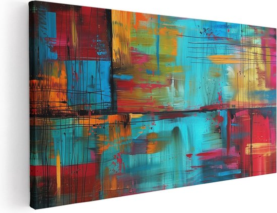 Artaza Peinture sur toile abstraite avec couleurs vives – 120 x 60 – Groot – Photo sur toile – Impression sur toile