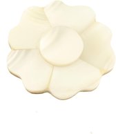 Behave Broche bloem van parelmoer schelp wit beige 3,3 cm