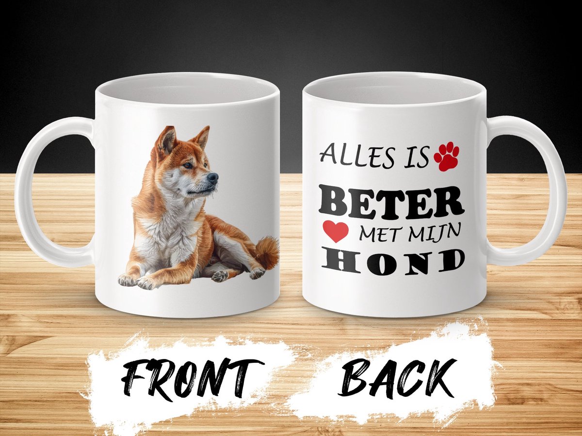 Mok Shiba Inu Alles is beter met mijn hond - dog - doglover