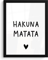 Fotolijst incl. Poster - Hakuna matata - Spreuken - Quotes - 30x40 cm - Posterlijst