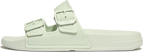 FitFlop Iqushion Two-Bar Buckle Slides GROEN - Maat 39