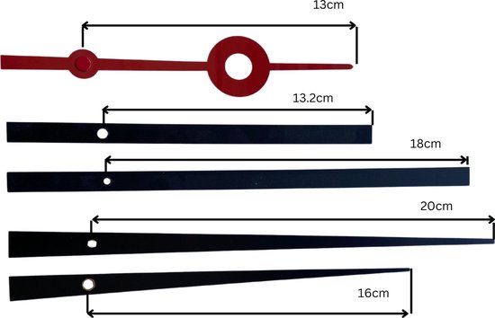Klok wijzers set XL + Stil Uurwerk - NeXtime - klok onderdelen - DIY | bol
