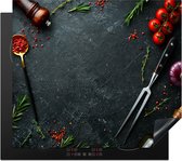 KitchenYeah® Inductie beschermer 59x51 cm - Stilleven - Kruiden - Italiaans - Specerijen - Kookplaataccessoires - Afdekplaat voor kookplaat - Inductiebeschermer - Inductiemat - Inductieplaat mat - Keuken decoratie