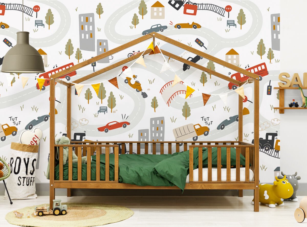 Bopita Robin huisbed 90x200 met poten - Rose Wood