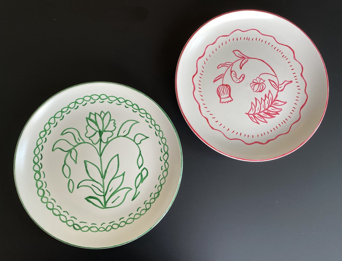 DIY borden beschilderen - Witte basis borden (8 inch) - Set van 2 stuks