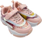 SmileFavorites® Meisjes Sneakers - Roze, Lila - Imitatieleer - Maat 27