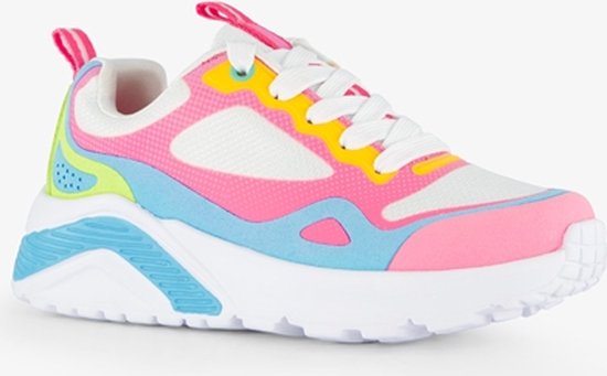 Skechers Uno meisjes sneakers wit roze - Maat 34 - Extra comfort - Memory Foam