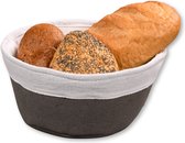 Kesper Broodmandje met stof - katoen/peva - bruin - rond - D20 x H9 cm - tafel serveermandje