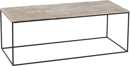 J-Line table de salon Rectangle - aluminium/fer - argent/noir