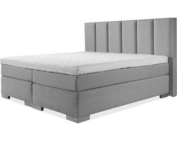 BedNL - Boxspring Utrecht - 160x220 Compleet grijs 6 Balken
