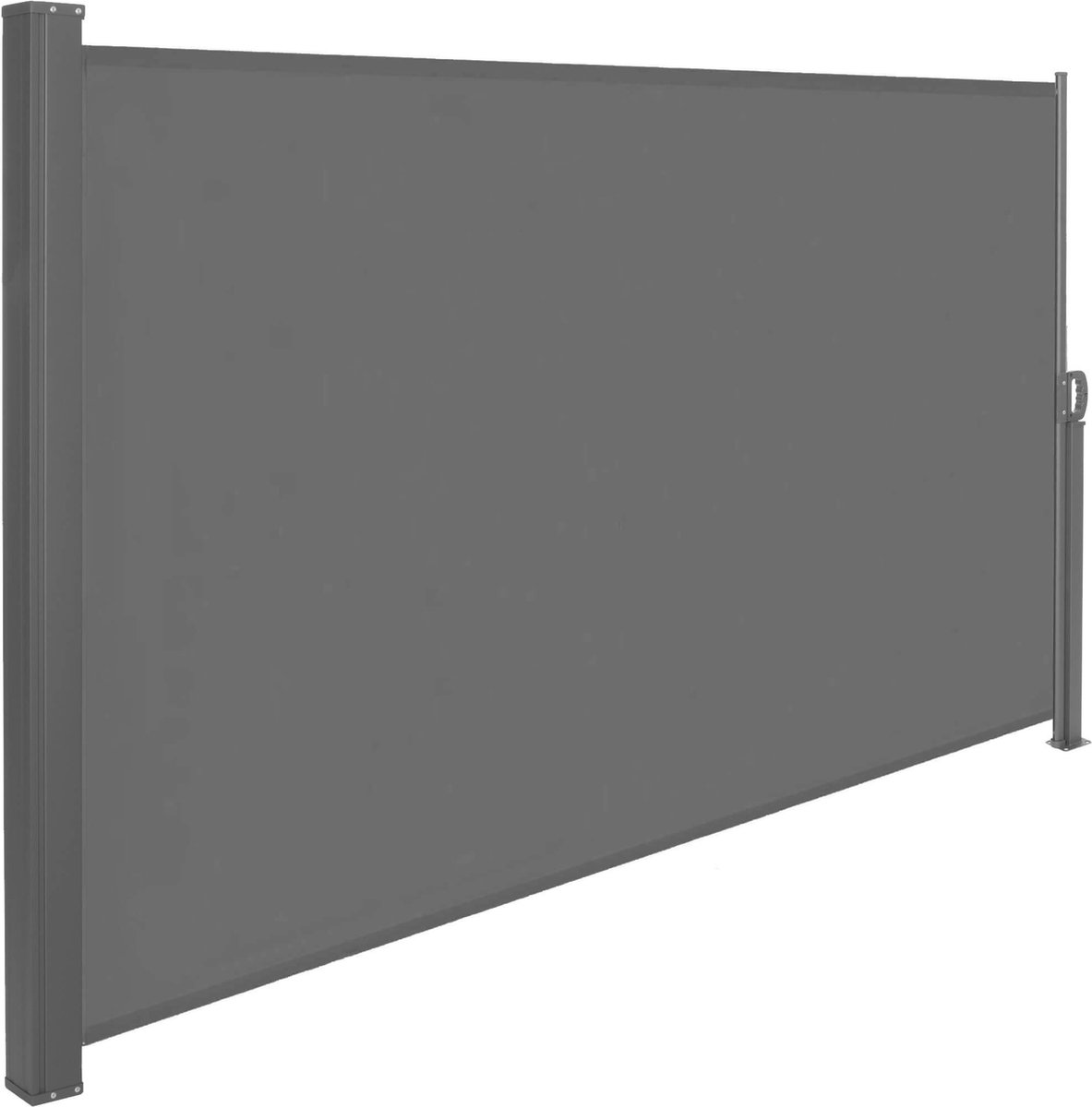 Springos Windscherm - Tuinscherm - Oprolbaar - Waterbestendig - Staal - Aluminium - Lichtgrijs - 300 X 160 CM