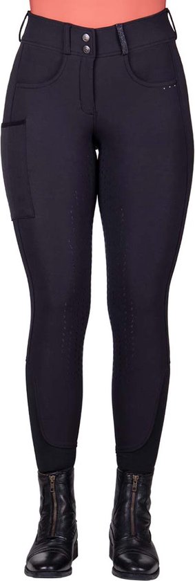 Pantalon d'équitation Qhp Kae Full Grip Zwart - 38