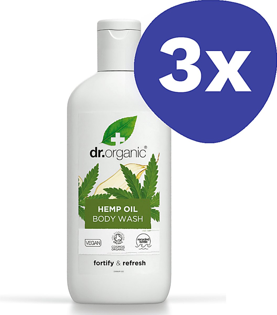 Dr Organic Hennep Olie Douchegel (3x 250ml)