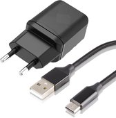 Adapter USB - Oplader Geschikt voor Samsung Telefoon en Tablet - USB C naar USB A - PVC Materiaal - 1 Meter - Oplaadkabel - 12W Vermogen - Adaptive Fast Charger - Incl. USB C Kabel - Stekkerblok - Zwart