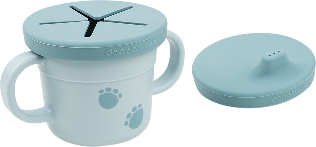 Goedkoopste Done By Deer Foodie Spout/Snack Cup Elphee Blue