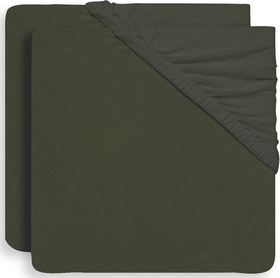 Hoeslaken Wieg Jersey 40x80/90cm - Twig - Olive Green
