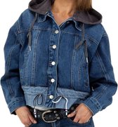 Dilena fashion denim-spijker-jeans jacket casuel-kapuchon-zakken