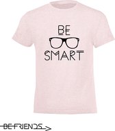 Be Friends T-Shirt - Be Smart - Kinderen - Roos - Maat 10 jaar