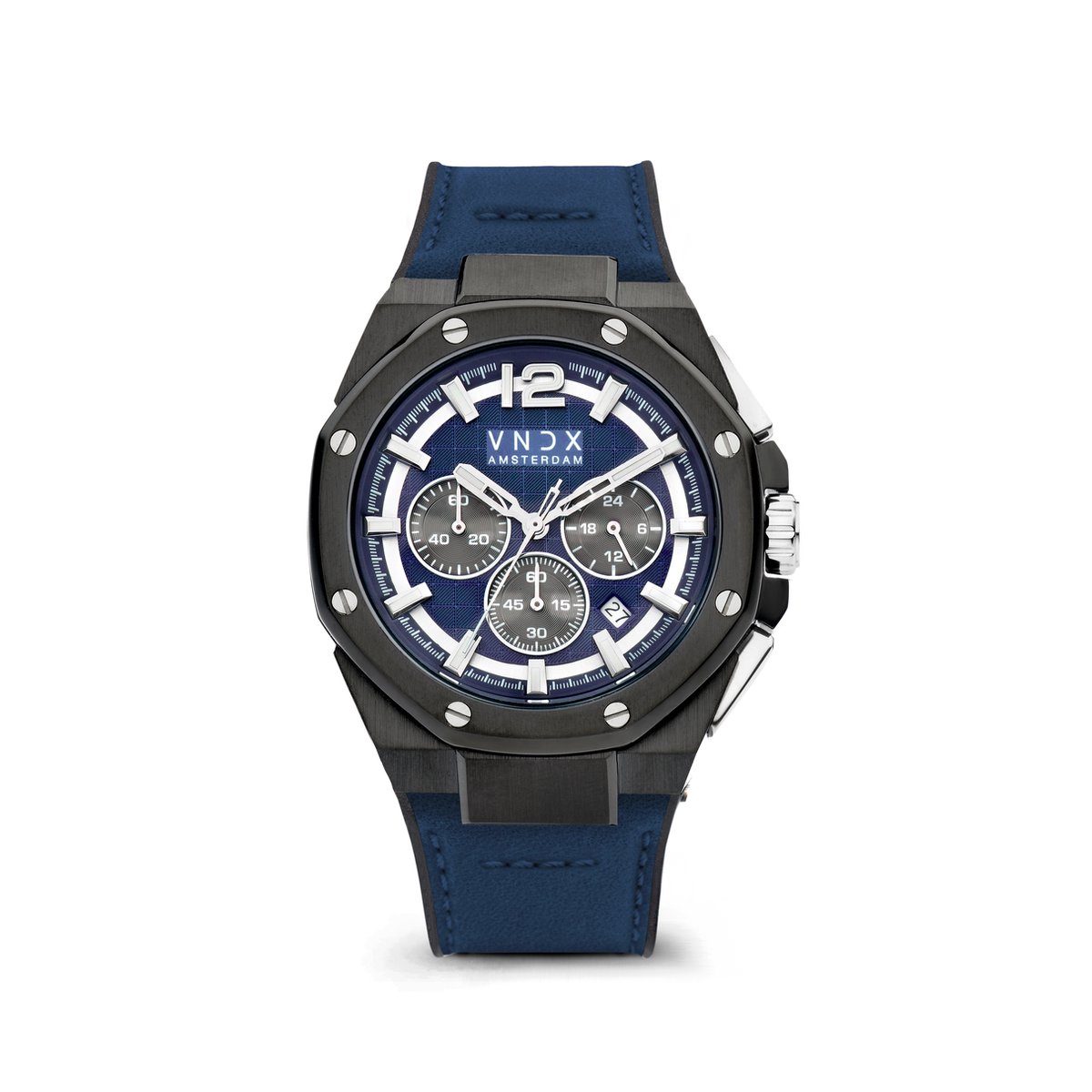 VNDX Amsterdam - Horloge voor mannen - Wise Man Silicon Blauw