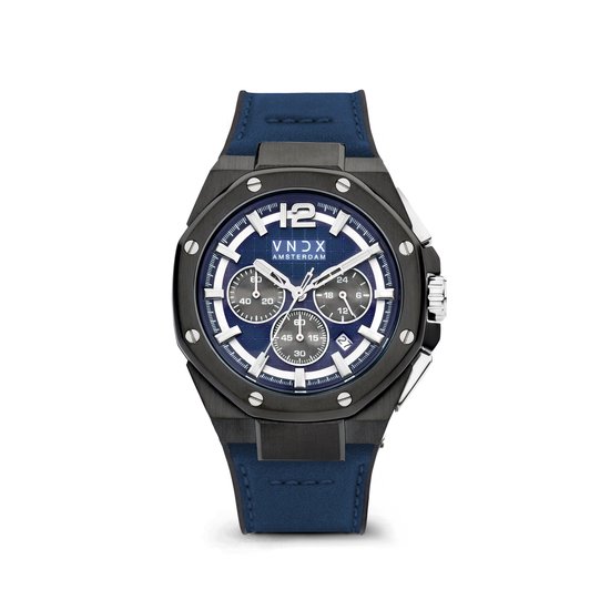 VNDX Amsterdam - Horloge voor mannen - Wise Man Silicon Blauw