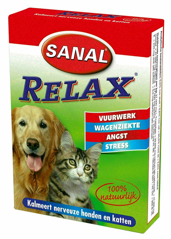 Sanal Relax Tablet - Antistressmiddel Kat/Hond - 15 stuks