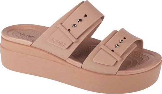 Crocs Brooklyn Low Wedge Sandal 207431-2Q9, Femme, Marron, Slippers, taille: 41/42